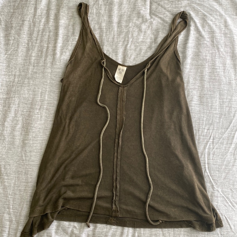 Free People Olive green tank top